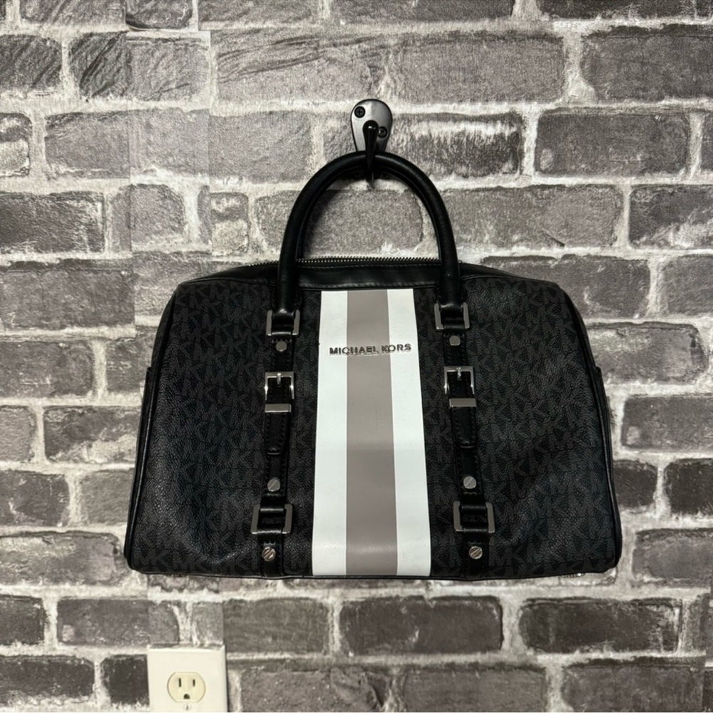 MICHAEL KORS Signature Logo Bedford Medium Duffle Satchel Crossbody Bag